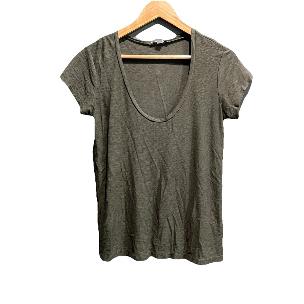 James Perse Olive Green Short Sleeve Scoop Neck Tee